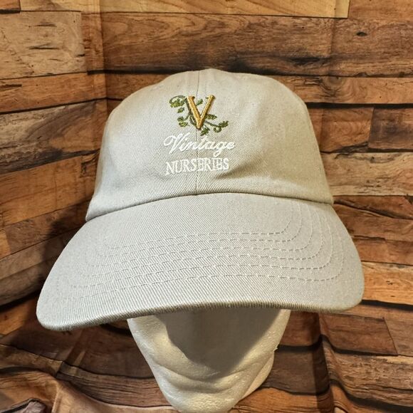 Vintage Nurseries Hat Cap Adjustable Hook & Loop Strap Floral Embroidered Logo - Picture 1 of 7